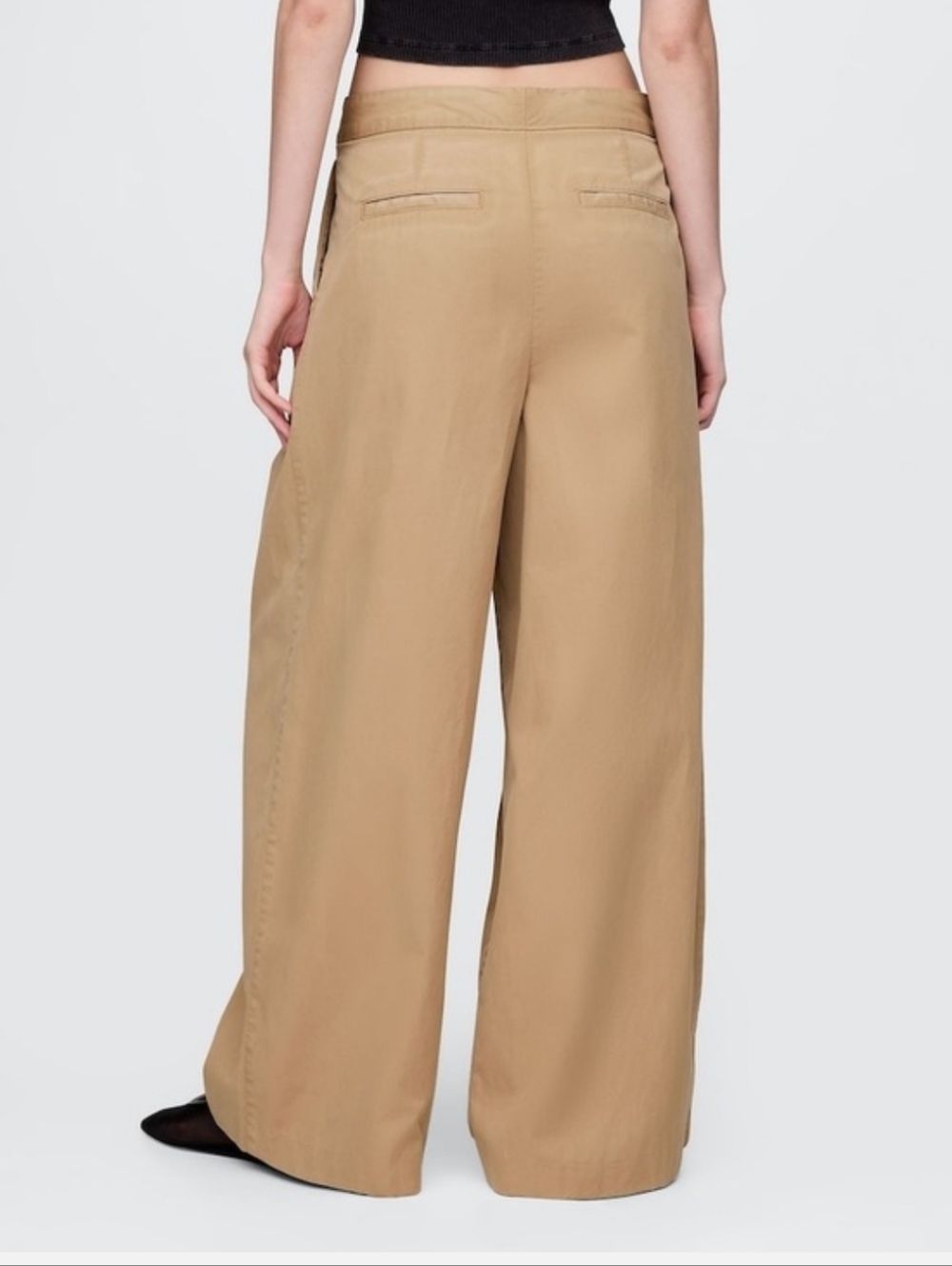 Gap Navy Wide-Leg Pleated Women's Trousers - Picture 4 of 5